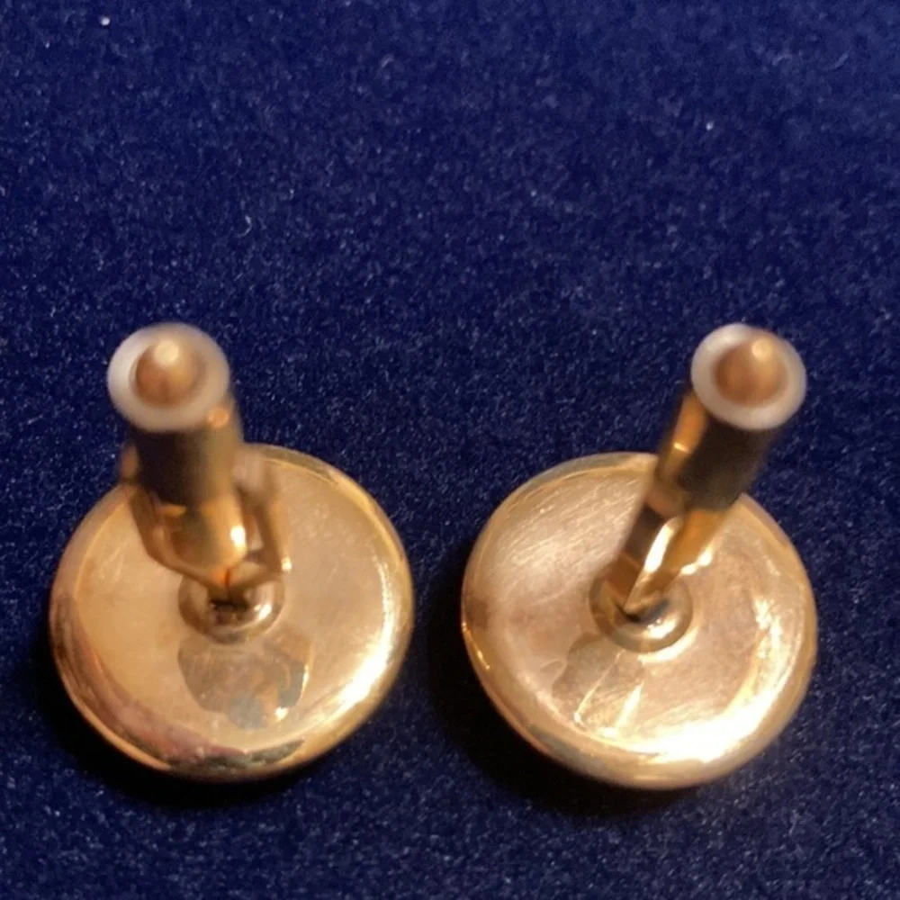 Vintage Krementz patented fishing lure under domed lucite cuff links